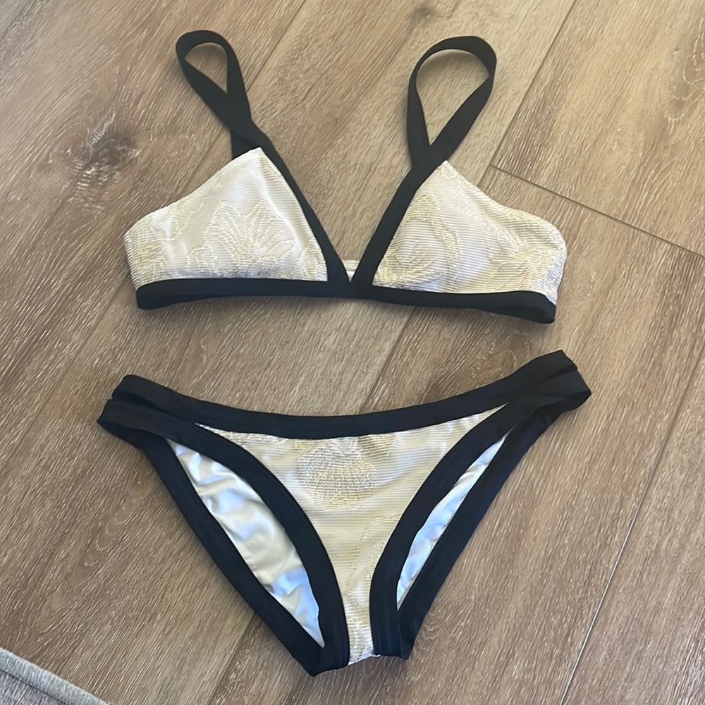 L*Space Gold Floral Bikini Size Large